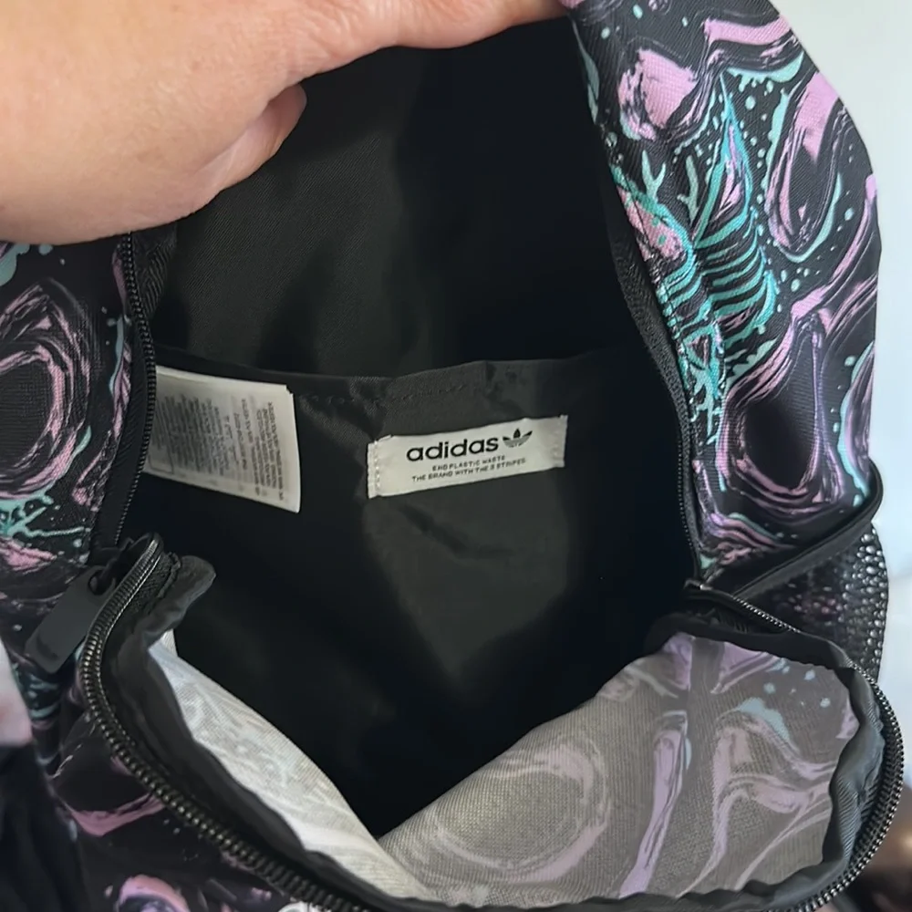 Adidas mini infant backpack swirl black purple blue